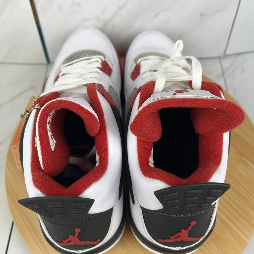 Nike Air Jordan 4 Retro Fire Red 2012 Mens Size 12.5 White Sneakers 308497-110